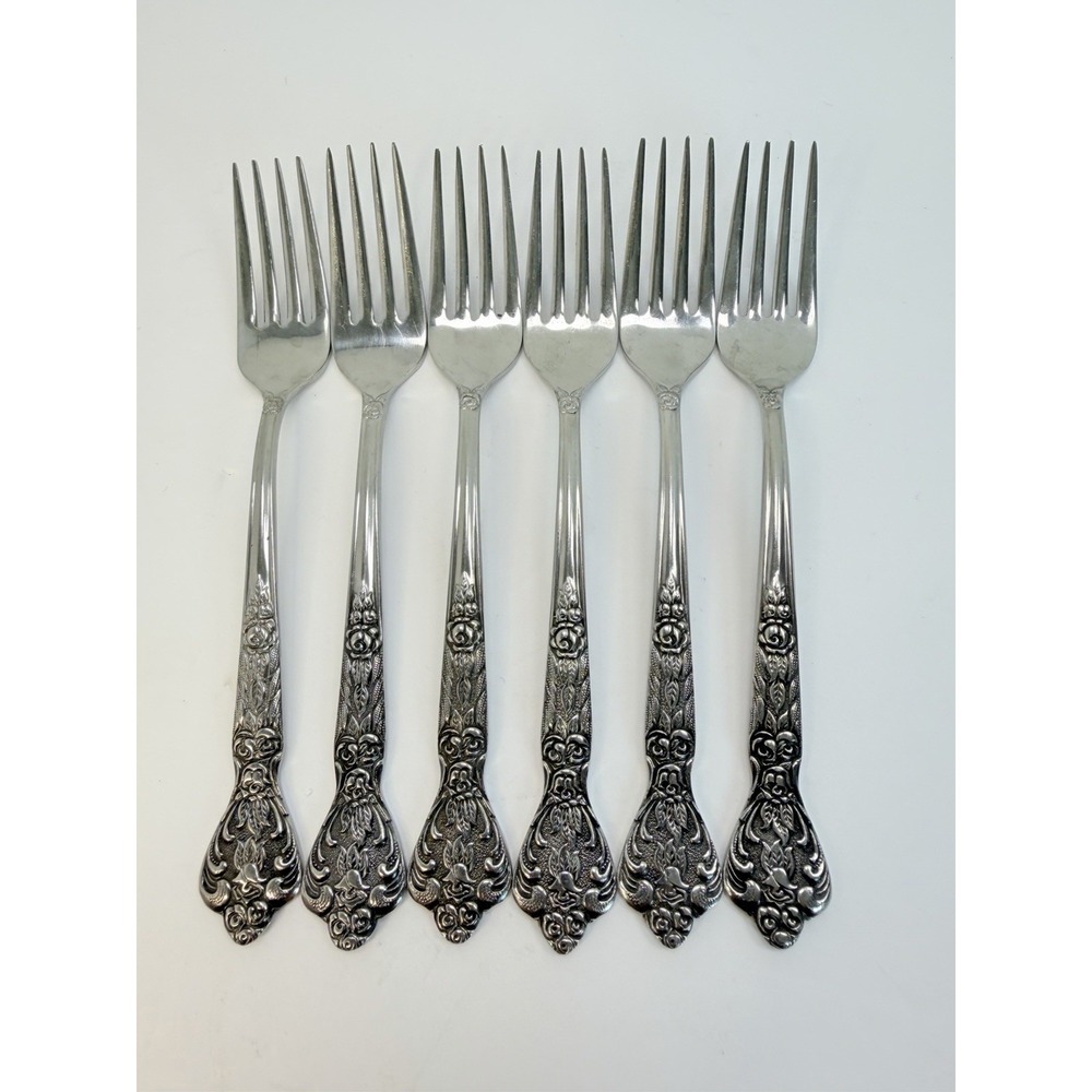 MSI Merchandise Service Versailles Pattern Stainless Steel Salad Forks Set Of 6